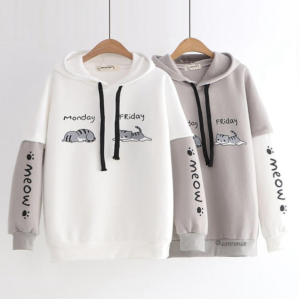 Cute Kawaii Cat Hoodie SE21119 – SANRENSE