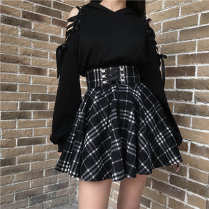 Cat Hoodie Plaid Skirt Set SE20853 – SANRENSE