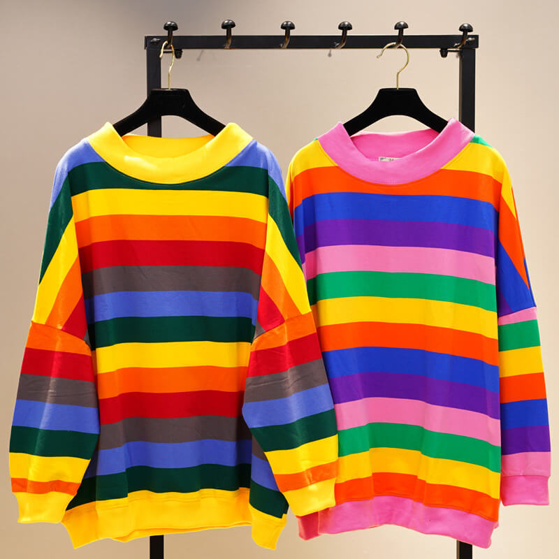 Rainbow Striped Sweatshirt SE20534 – SANRENSE