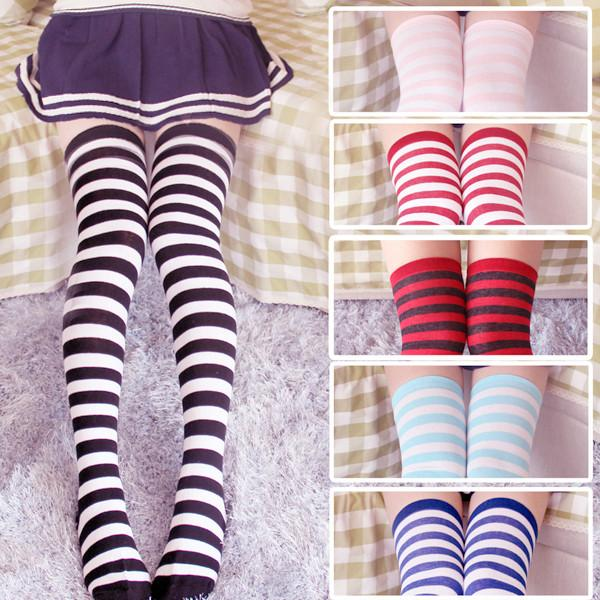 Kawaii Stripes Stockings Se8931 Sanrense