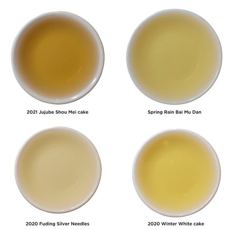 White tea cup colors