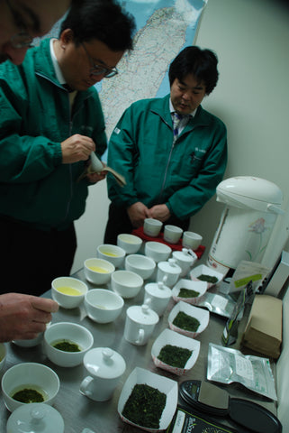 Cupping teas with the Otsuka folks at the TeaSource Roseville warehouse in 2015