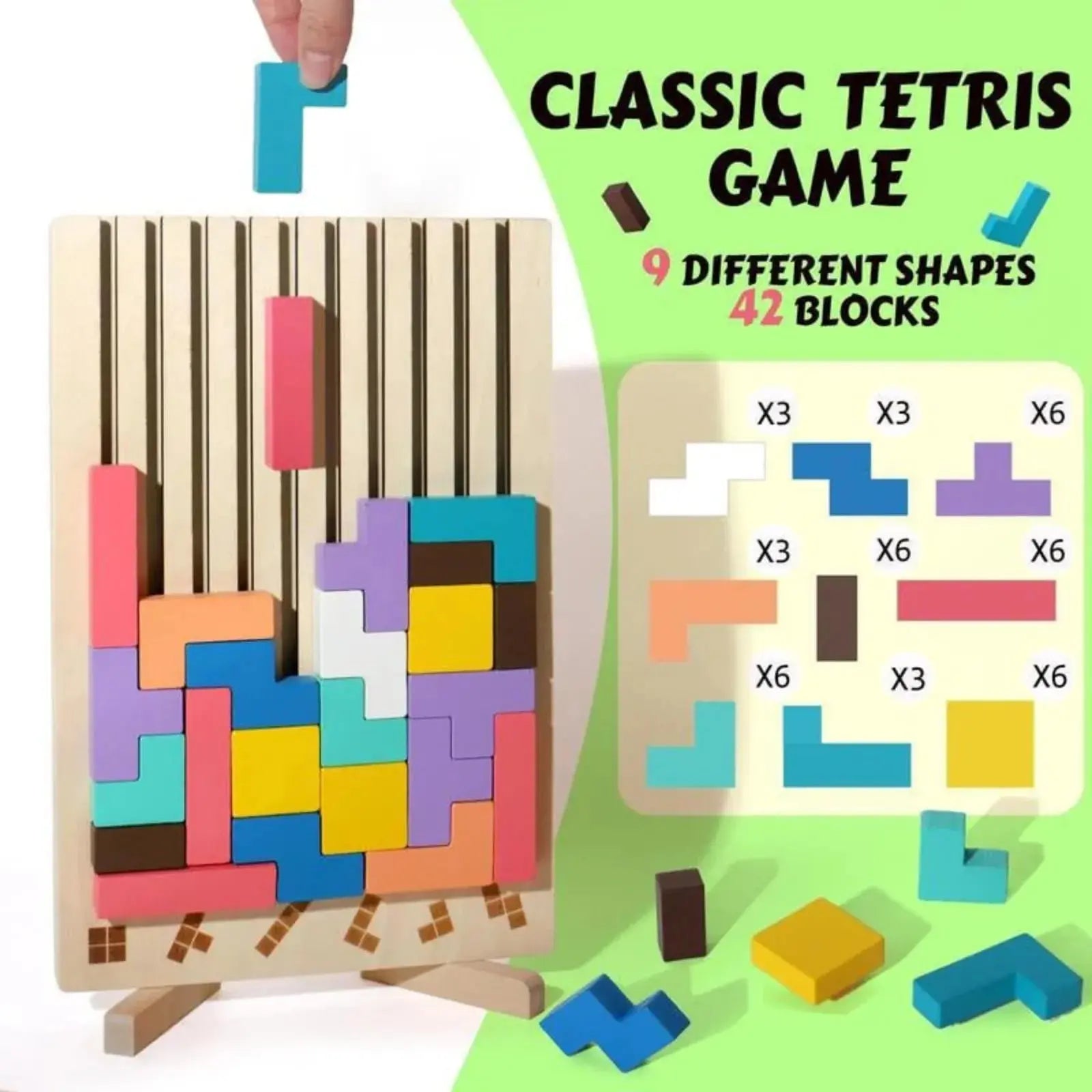 Wooden Stacking Puzzle Toys,Wooden Stacking Puzzle Toys Art-Home Decoration Home Accessories,Stress Relief Educational Gifts Trikidsworld