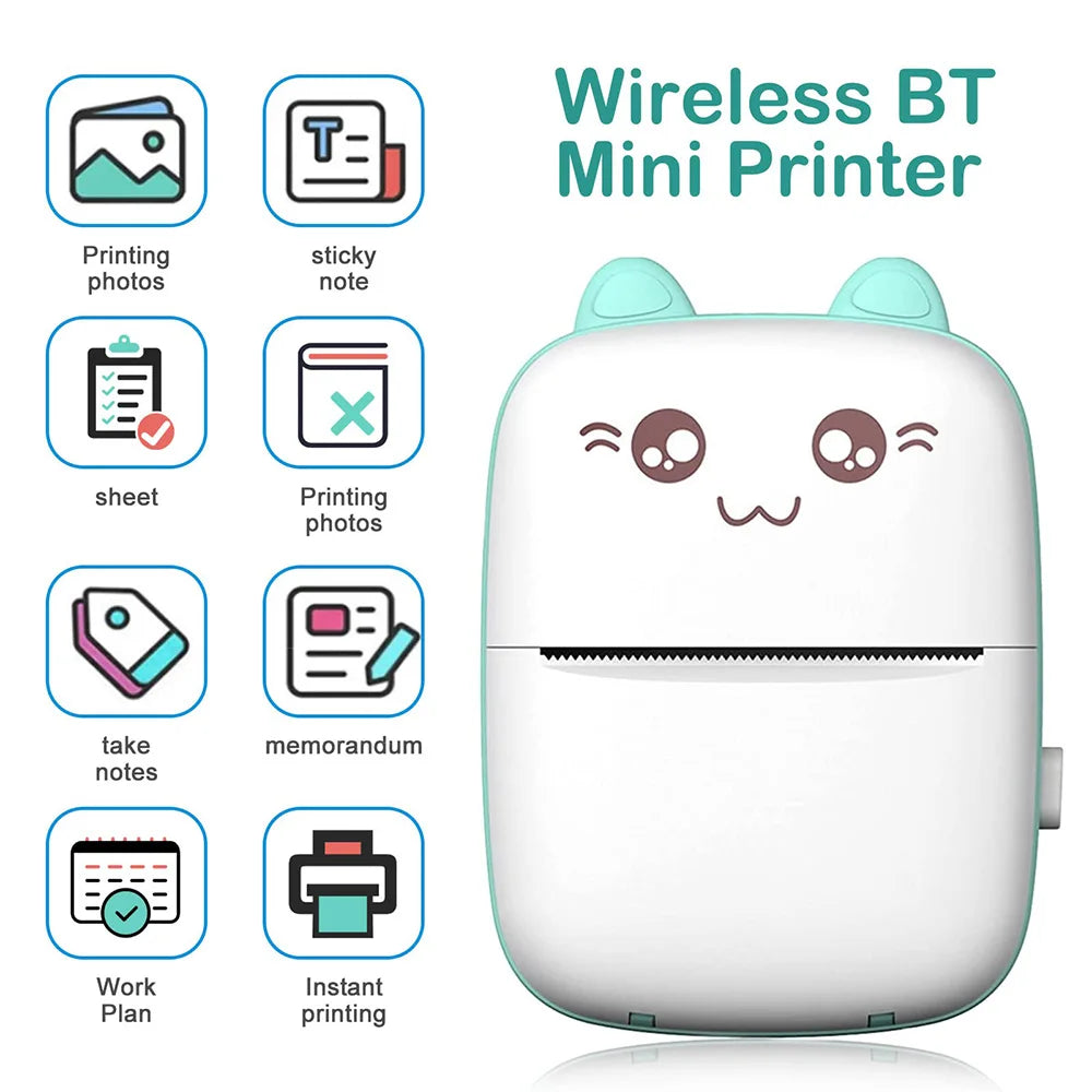 Mini Bluetooth Label Printer – Portable Note & Photo Pocket Printer Trikidsworld