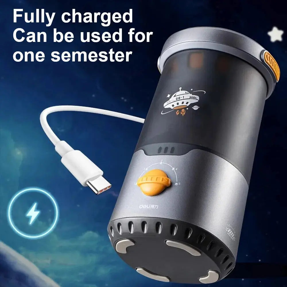 Deli Space Theme Full Automatic Electric Pencil Sharpeners Type-C Fast ChargingDispenser Gift for Children Back to School Trikidsworld