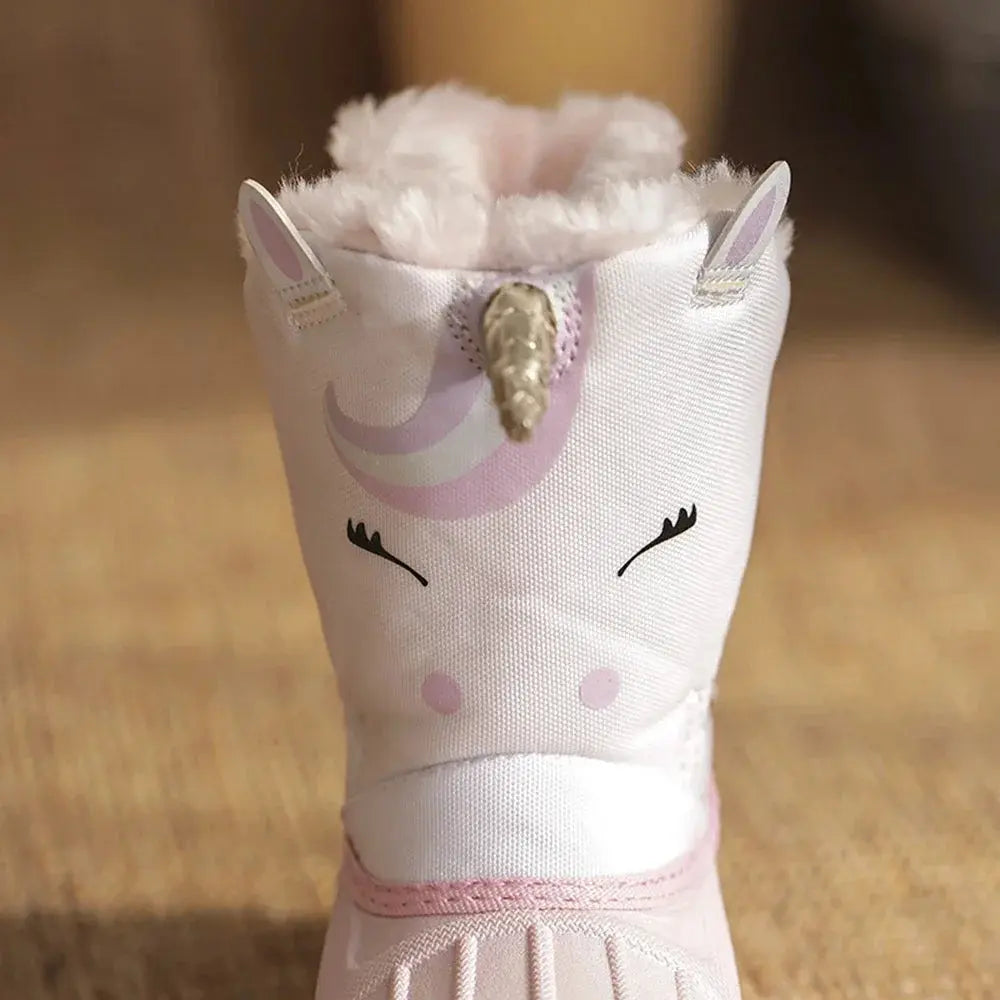 Kids Snow Boots  Unicorn Waterproof Slip Resistant Cold Weather Shoes Boy Girls Rubber Boots Winter Fashion Hiking Sneakers Trikidsworld