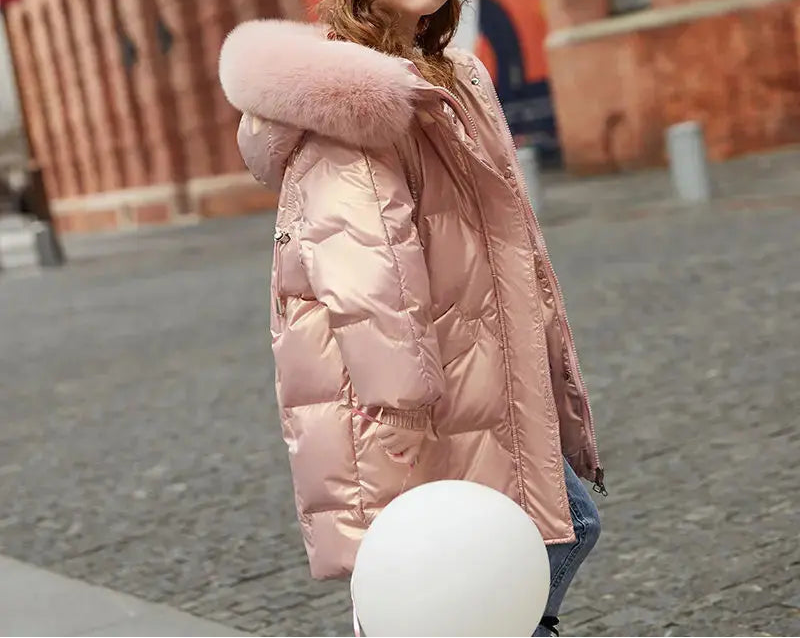 Kids Winter Down Coat 2025 New Girls Korean Fashionable Casual Daily Solid Color Hooded Cotton-padded Parkas Warm Coat Trikidsworld