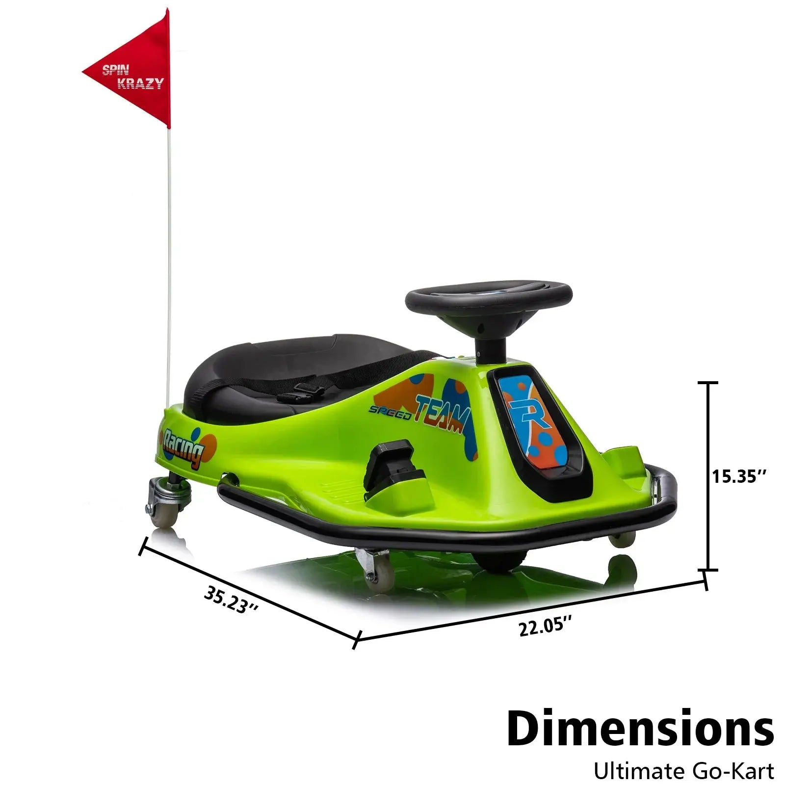 24V Electric Go Kart, 7Ah Drifting Car，Battery Powered Ride on Car Outdoor with 360 Degrees Rotating, Simplified Drift System Trikidsworld