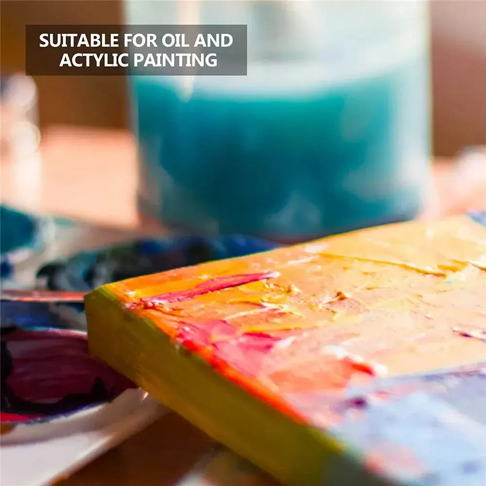 Pack of 4 White Blank Square Artist Canvas Wooden Board Frame Cotton Artist Canvas Boards for Oil Painting Acrylic Watercolor Trikidsworld