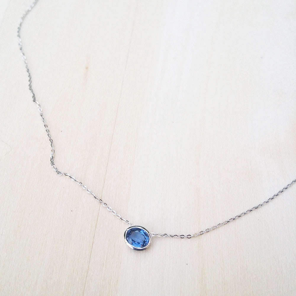 Blue Sapphire Necklace Precious Gemstone Necklaces Dainty – EtoileJewelry