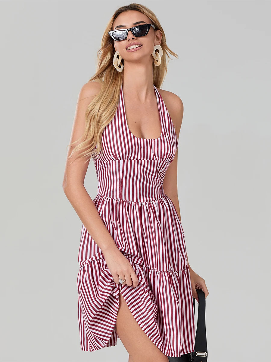 Fairycore summer dress with halter neckline and tiered ruffles - Image 7