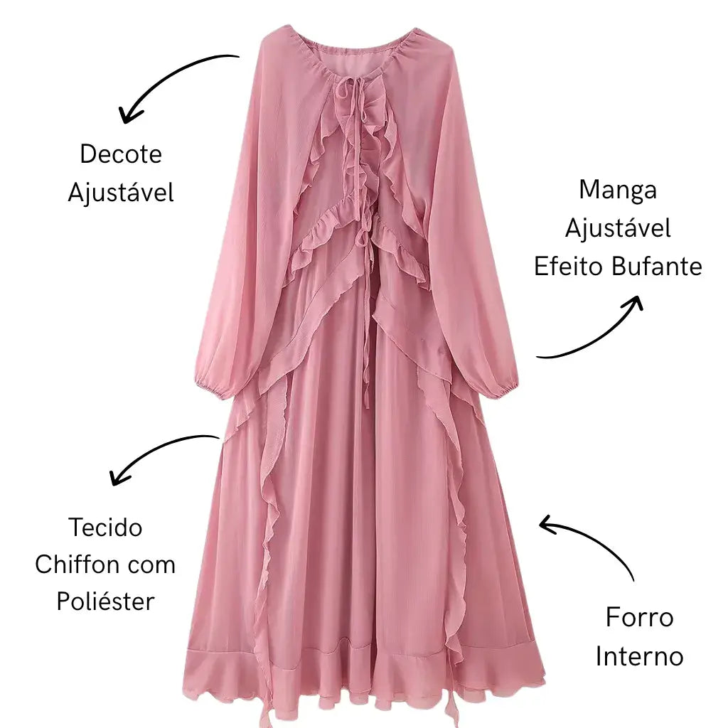 Vestido Boho Chic Rosa Suzan