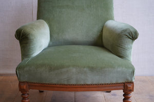 French Square Back Chair and Footstool