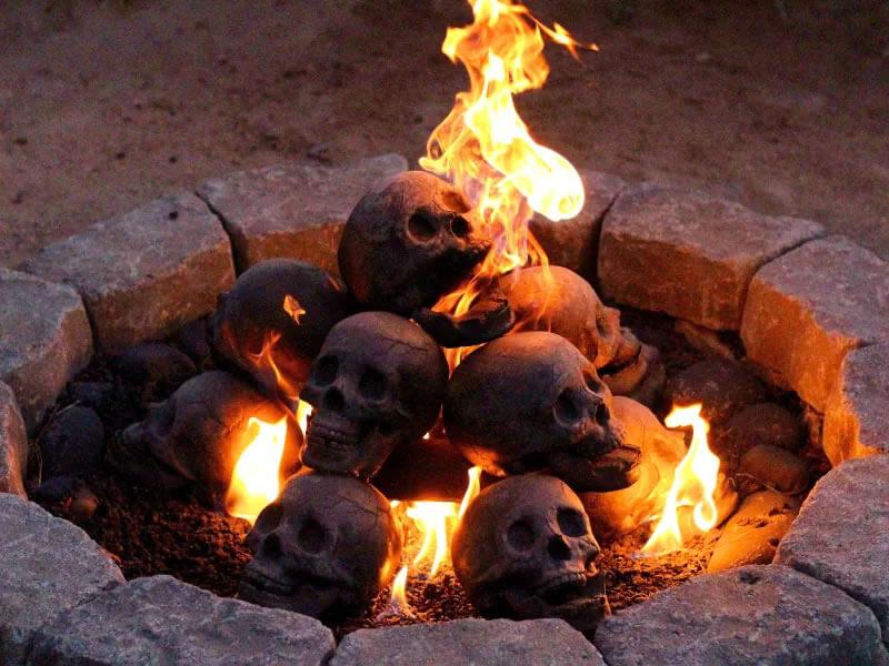 Terrifying Human Skull Fire Pit Kit Opovoo