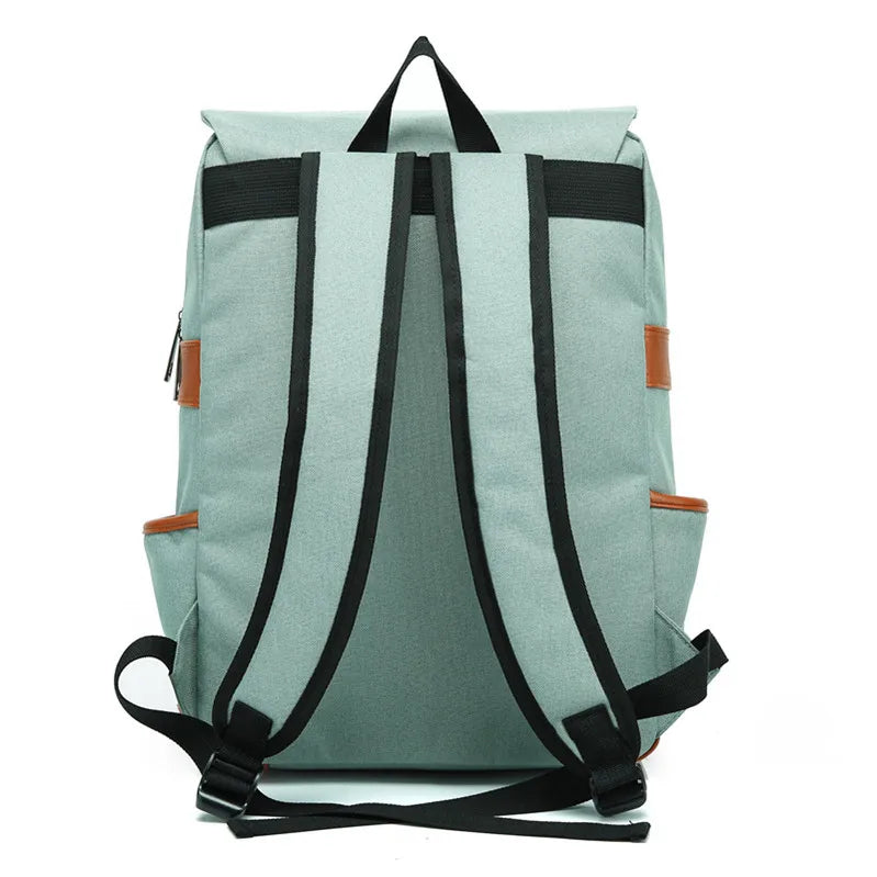 Vintage Oxford Wasserdichter Rucksack Hellgrün Rückseite