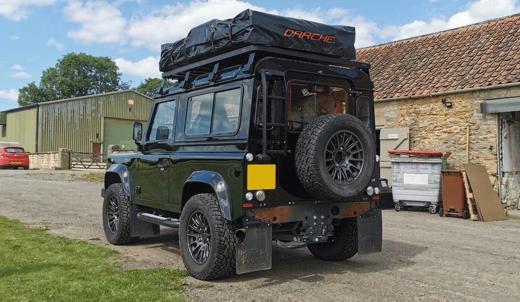 Land Rover Defender 90 Darche Roof Tent Front Runner Roof Rack Ladder - Trek Overland