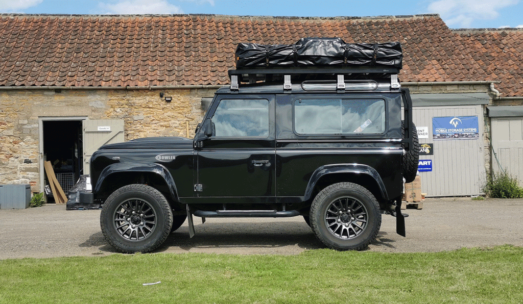 Land Rover Defender 90 Darche Roof Tent Front Runner Roof Rack Ladder - Trek Overland