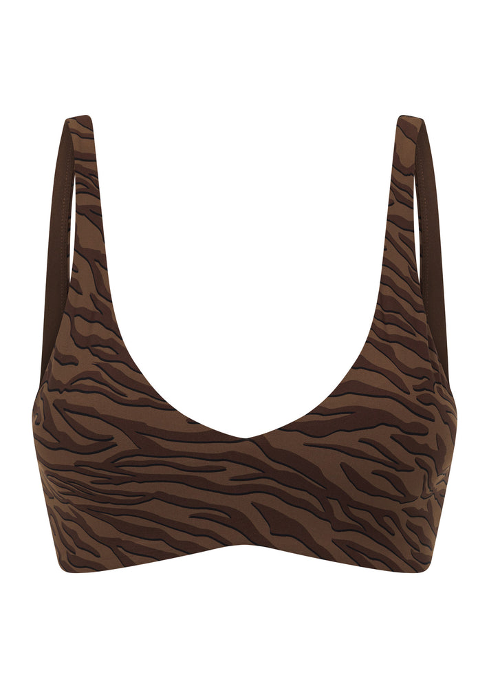 Lorna Jane Safari All Day Sports Bra - Espresso Safari Print Image # 4