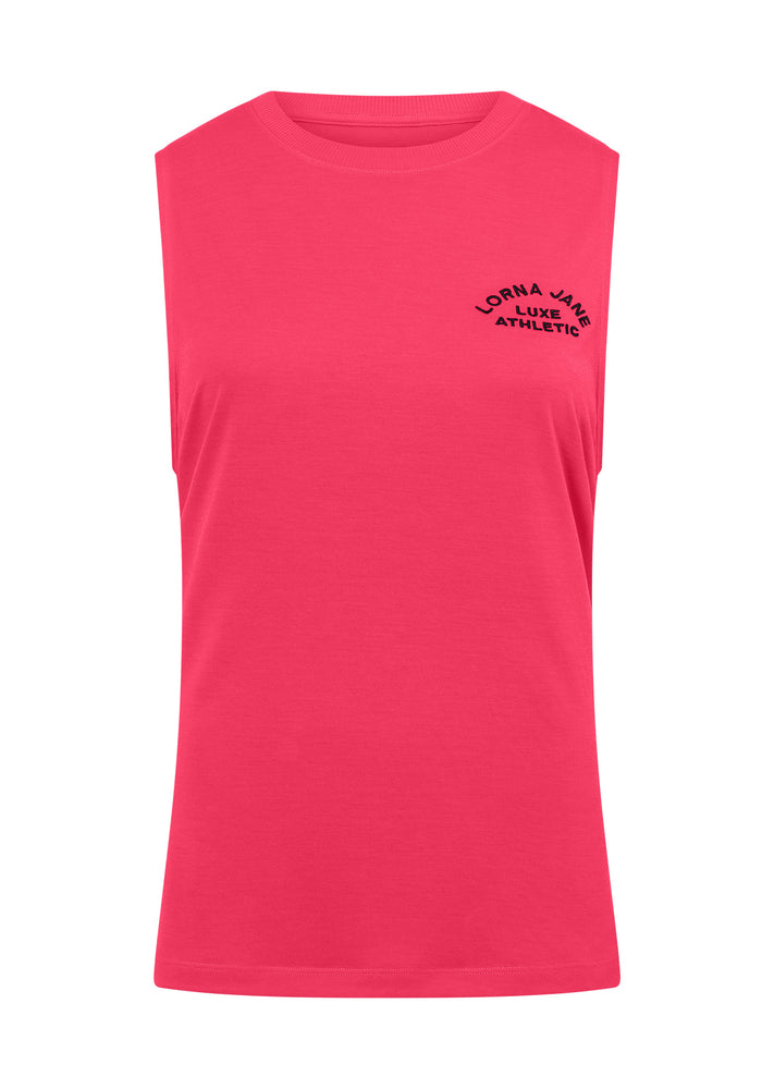 Lorna Jane Lotus Muscle Tank - Neon Raspberry Image # 4