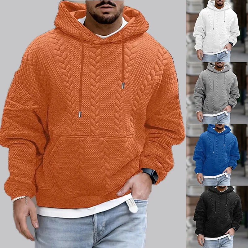 Autumn Sturdy Jacquard Pattern Hoodie for Men - Blanchardstown Outlet product image