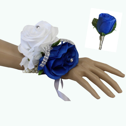 royal blue corsage