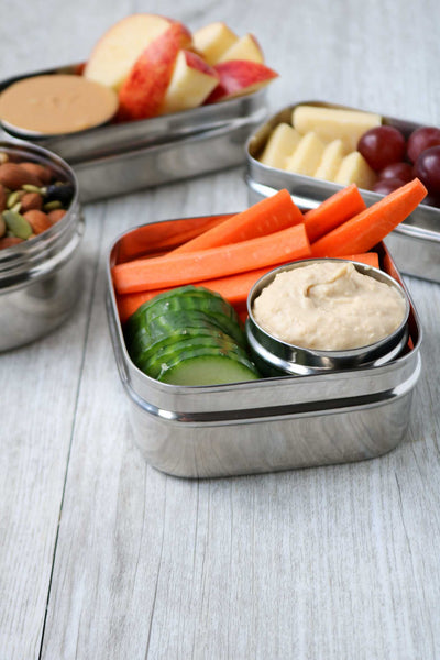 Veggies and Hummus in food container