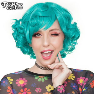 teal bob wig