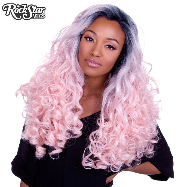 pink wig with roots