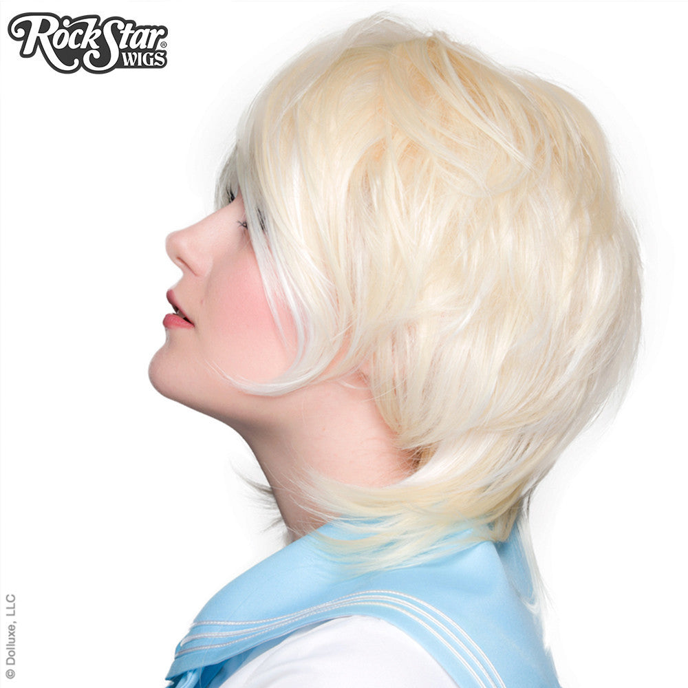 Cosplay Wigs Usa Boy Cut Long Platinum Blonde 00281 Rockstar