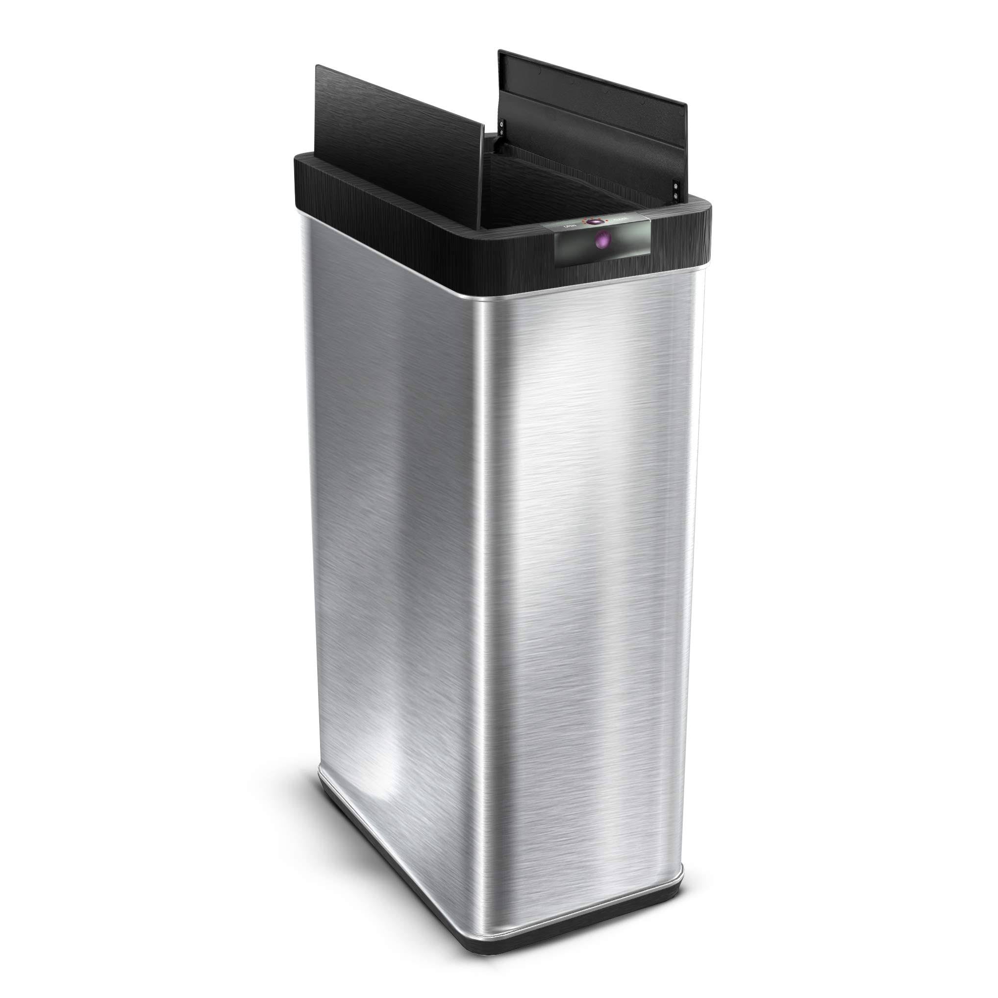 68 Liter 18 Gal Motion Sensor Touchless Rectangle Stainless Steel Trash Can Bin VTR1_I6BXB90