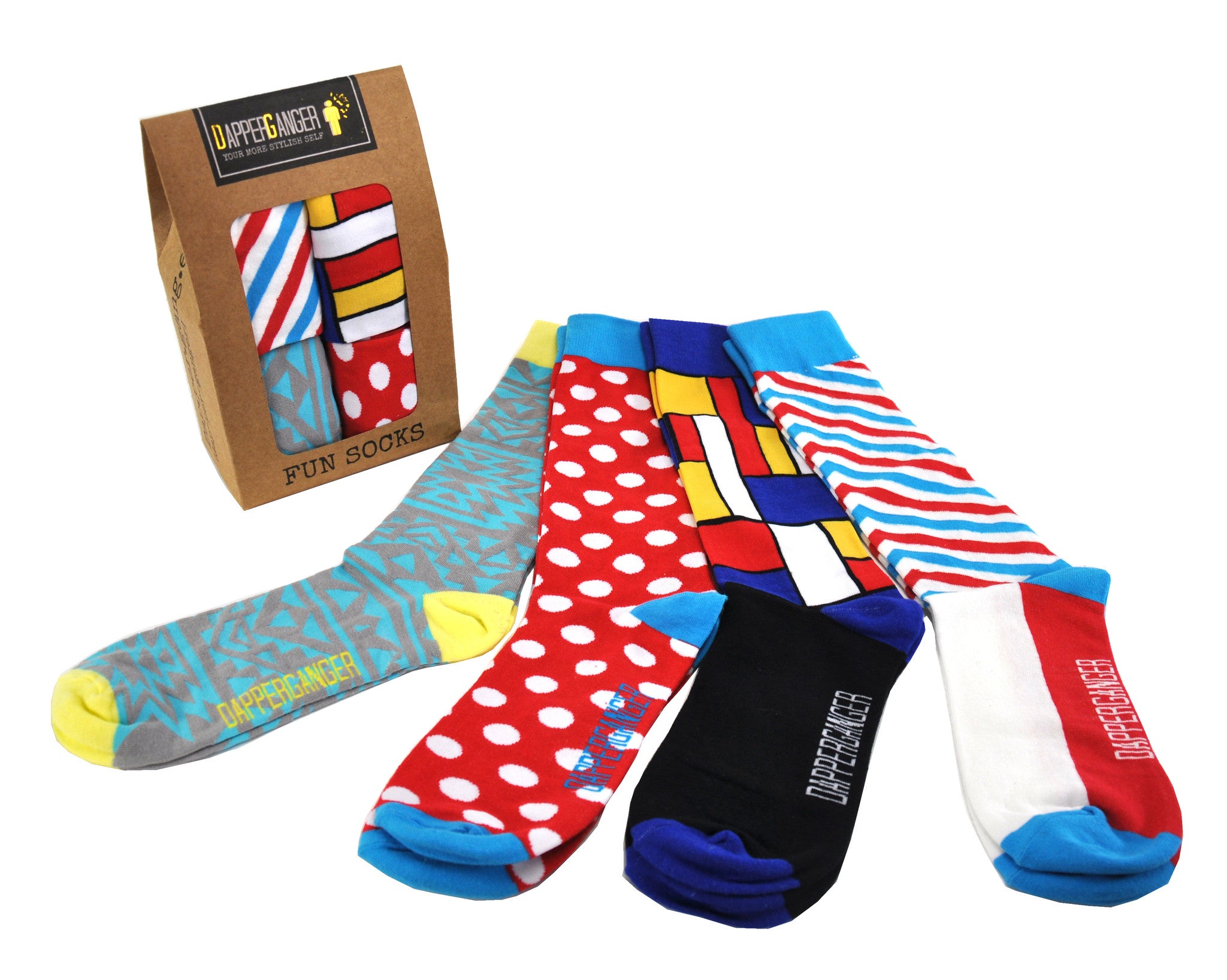 Fun Mens Dress Socks Colorful Gift Pack of 4 -Boost Your Confidence ...