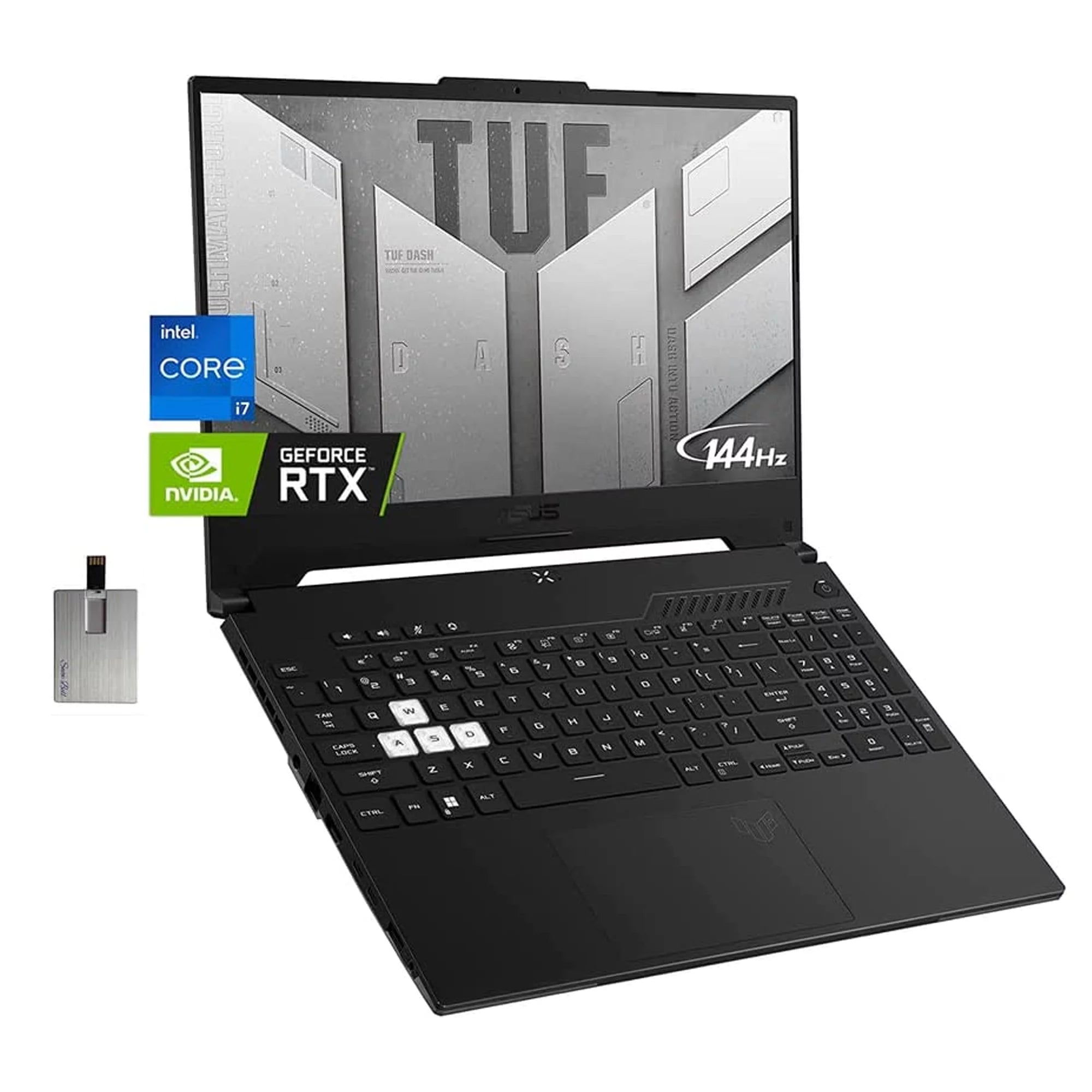 2022 ASUS TUF DASH 15.6 144Hz Gaming Laptop Intel 12th Core i7-12650H 64GB DDR5 RAM 4TB PCIe SSD NVIDIA GeForce RTX 3070 8GB Backlit Keyboard Win 11 Pro Black 32GB Snowbell USB Card