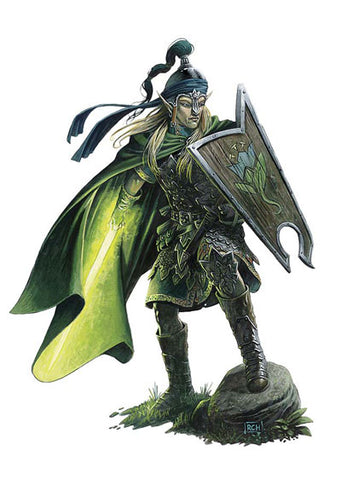 An illustration of an Illumine Soul character, a woman in green armor, wielding a glowing green sword made of energy. 