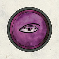 An image of the holy symbol of Gaurandaur. It appears to be a serious eye in the middle of a purple circle
