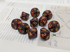 Photo of D20collective's Blood Onyx 10d10 dice set