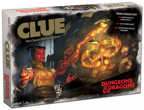 A photo of the game box for DnD Clue