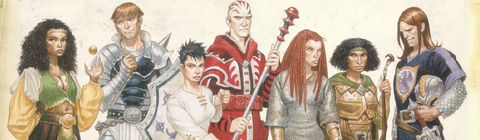 An illustration of various humans from a 3.5e sourcebook. It was used as a header in the "In Defense of Human Fighters" article