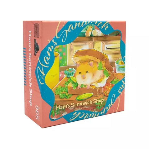 A photo of the box of Hams Sandwich Shop, which shows a cute hamster sitting in a sandwich