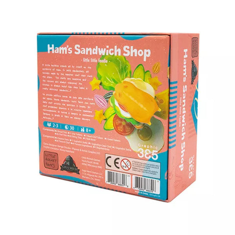 A photo of the back of the box of Ham's Sandwich Shop
