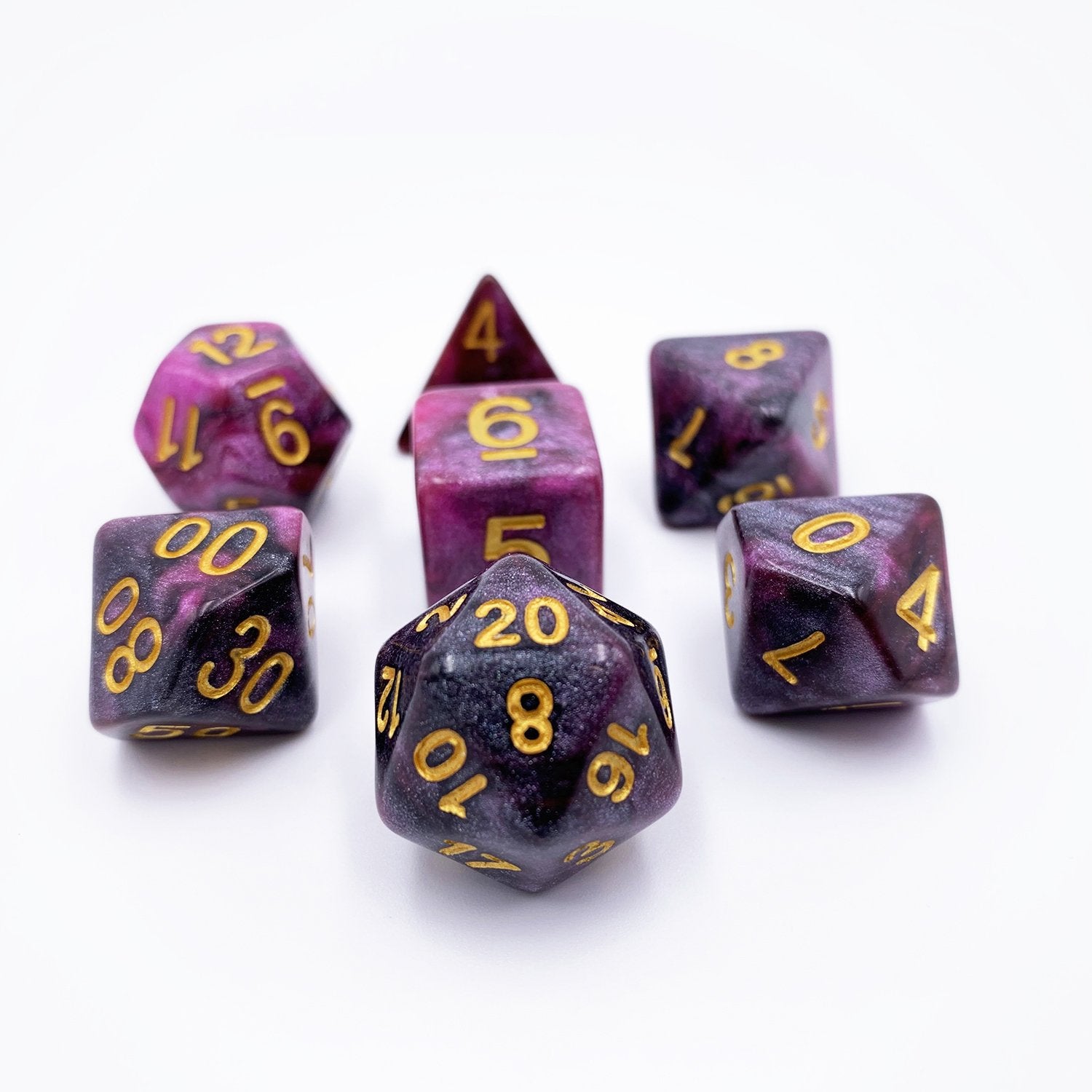 Bewitched Twilight Purple Black Acrylic Dnd Dice Set By D Collective