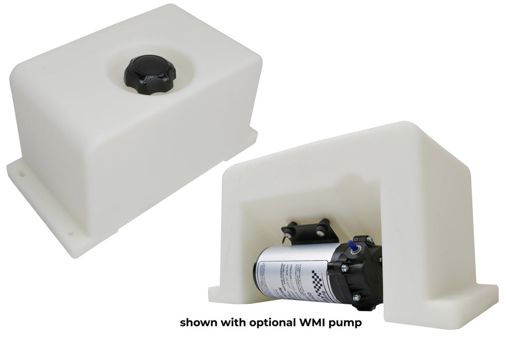 Water Methanol Injection Tanks. Universal 2 Gallon Trunk Mount Tank with pump mount