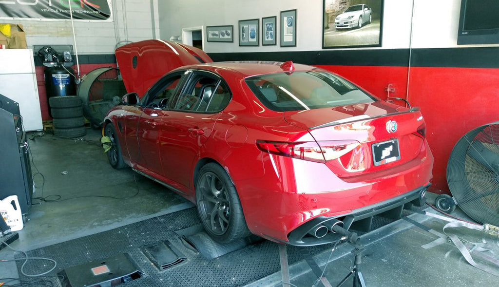 JB4 for Alfa Romeo Quadrifoglio QV 2.9L by Burger Motorsports on the dyno