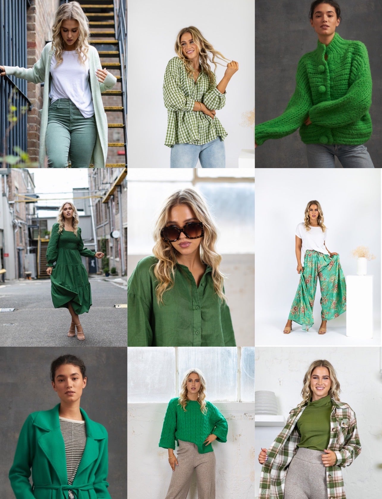 Selection of Green garments available at Jipsi Cartel from brands including Little Lies, Iris Maxi, Silver Wishes, Delilah