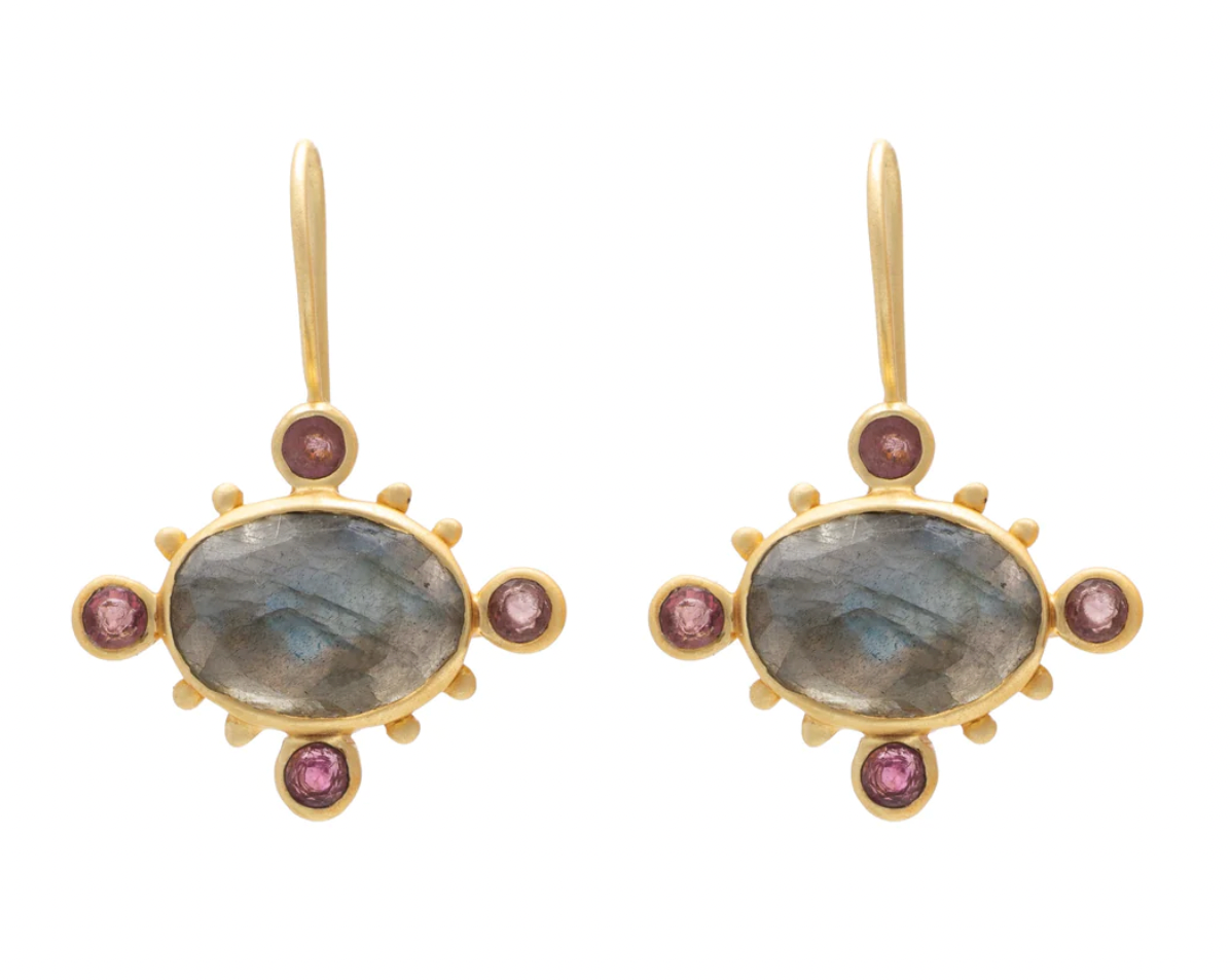 Ruby Teva Labradorite Earrings