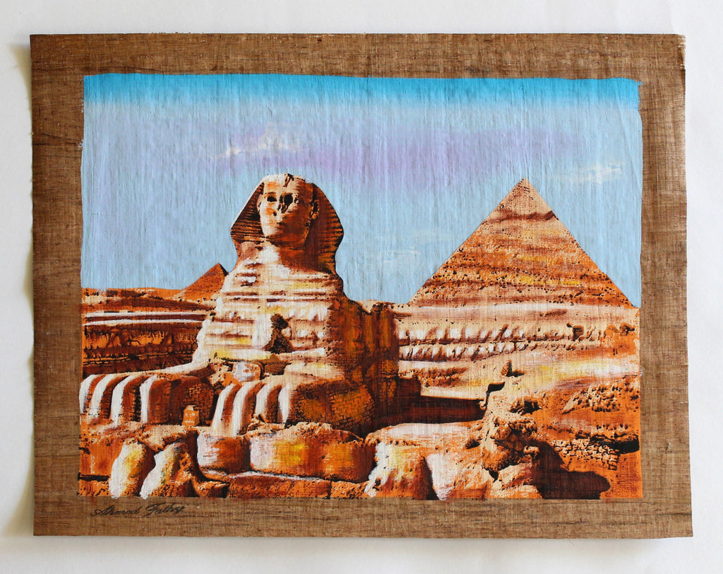 The Great Sphinx of Giza | Ancient Egyptian Papyrus Painting – Arkan ...