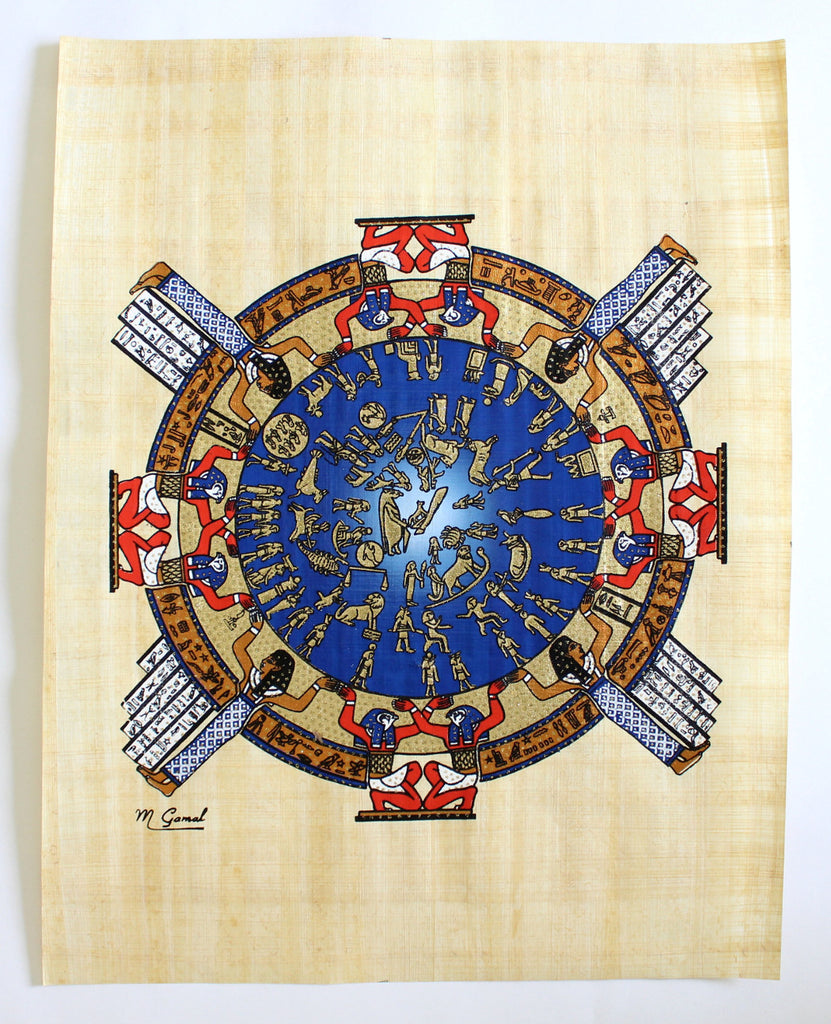 Dendera Zodiac Ancient Egyptian Papyrus Painting Arkan