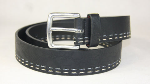 mens casual black leather belt