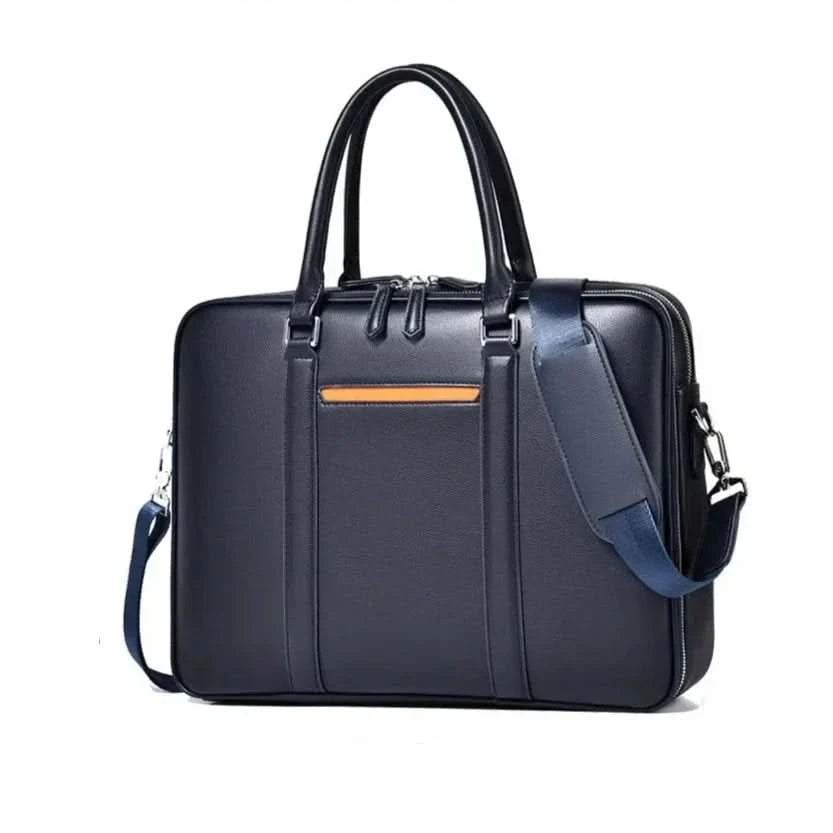 Manhattan Leather Business Laptop Briefcase Crossbody Handbag