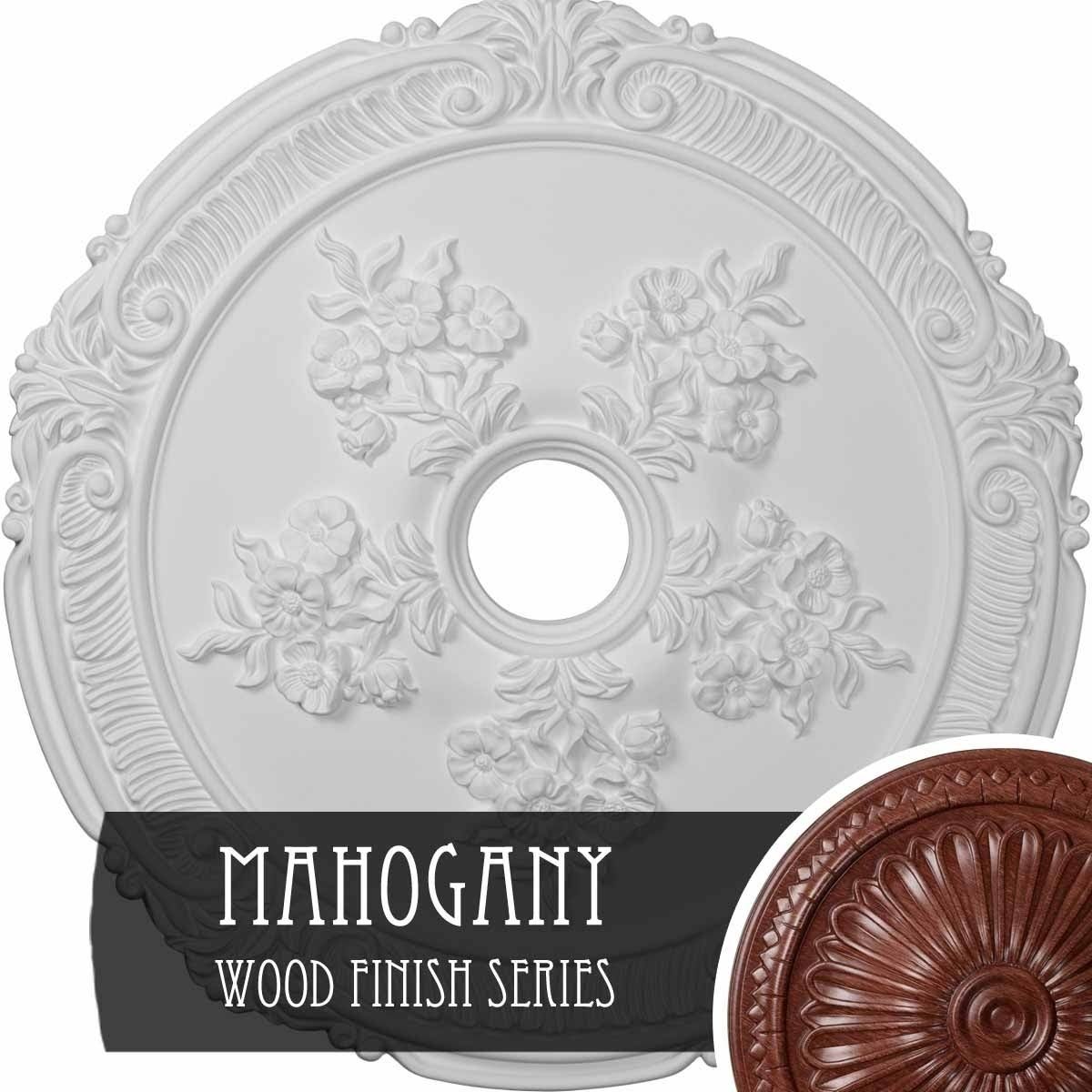 26x22OD x 3 3/4x22ID x 1 1/2x22P Attica with Rose Ceiling Medallion (Fits Canopies Up to 4 1/2x22), Hand-Painted Red Mahogany EVN7_H8RKB55