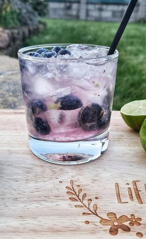 Blueberry Sour gin cocktail with violet gin